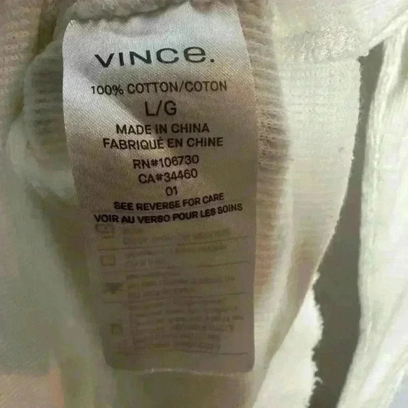Vince raw edge Henley size Large cream color - Picture 2 of 4
